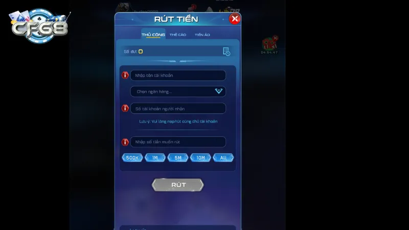 Hướng dẫn quy trình rút tiền thành công